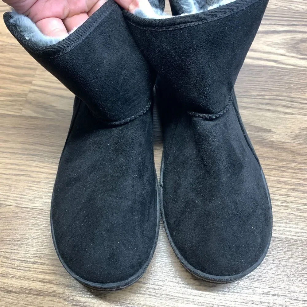Womens‎ Skechers Cozy Campfire - Fresh Breeze Black Comfy Slippers Size 7.5